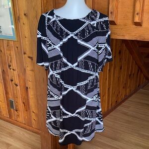 Missing Polynesia size 1 medium M le Apia Samoa Samoan tapa kapa black Dress